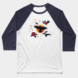 Gothic Raven Baseball T-Shirt